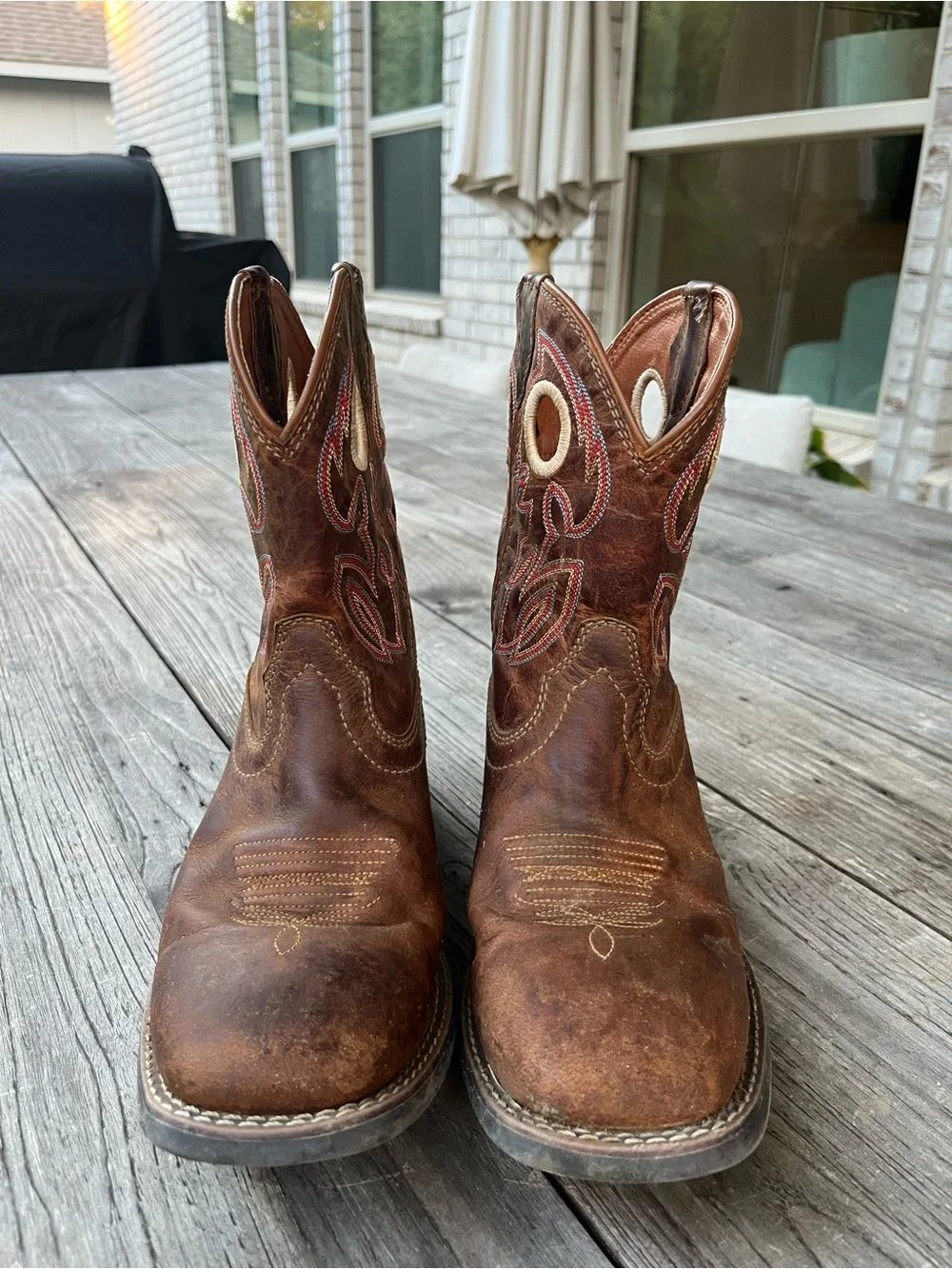 Justin Boots Kids Brown Leather Western Pull-On Boots